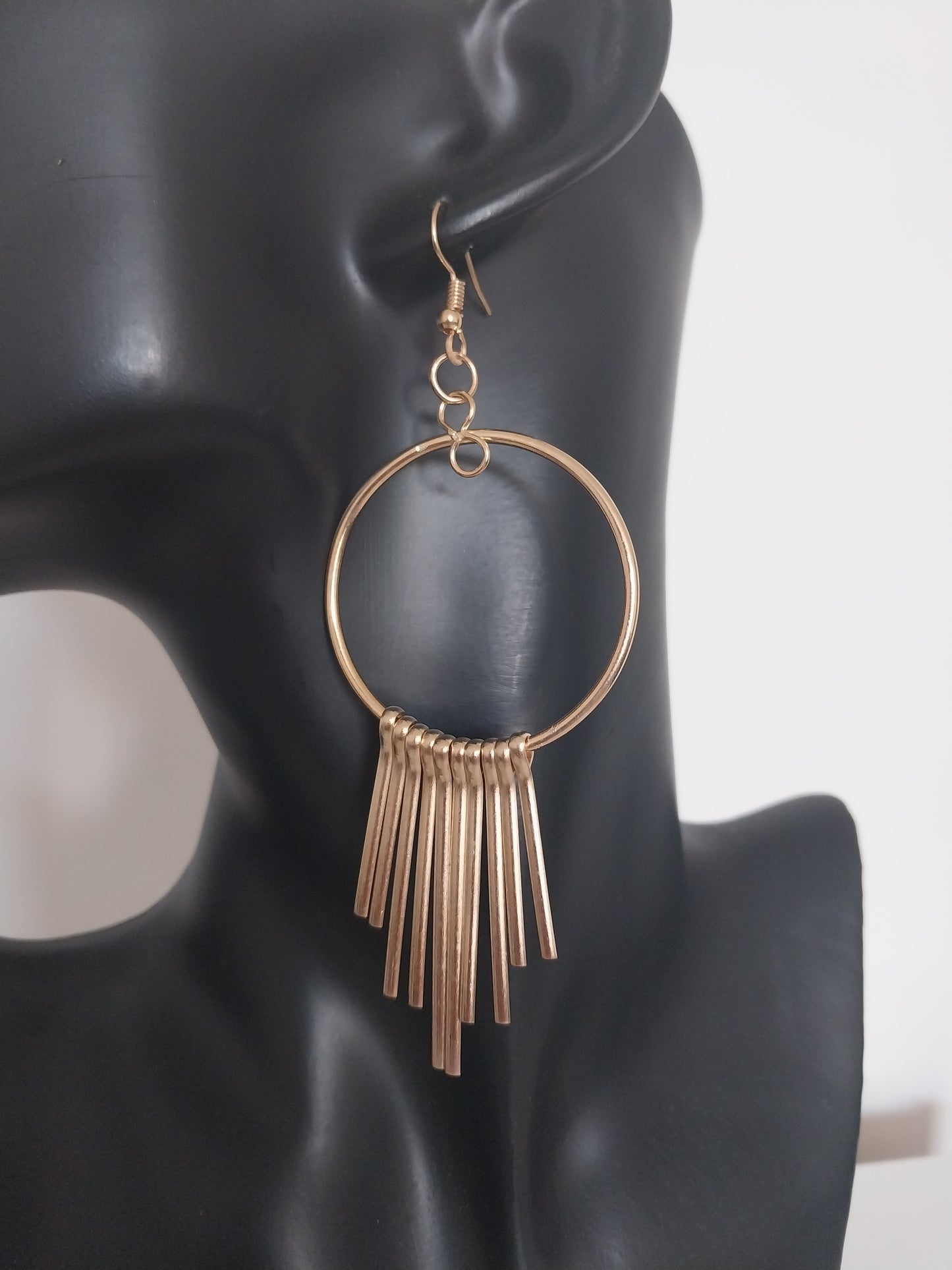 MoUi. Fun Gold Line Earring (Popular) - Large Gold Drop Collection
