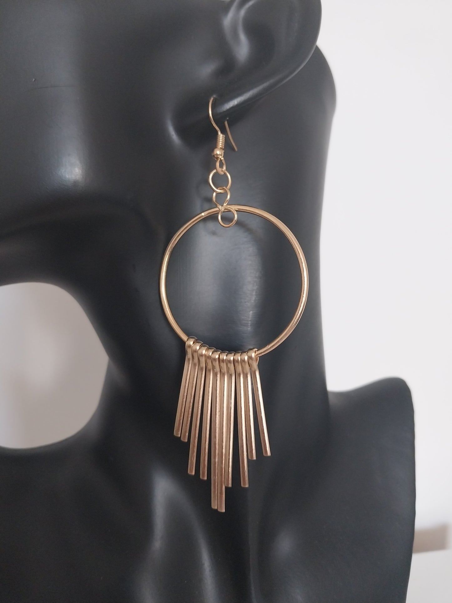 MoUi. Fun Gold Line Earring (Popular) - Large Gold Drop Collection