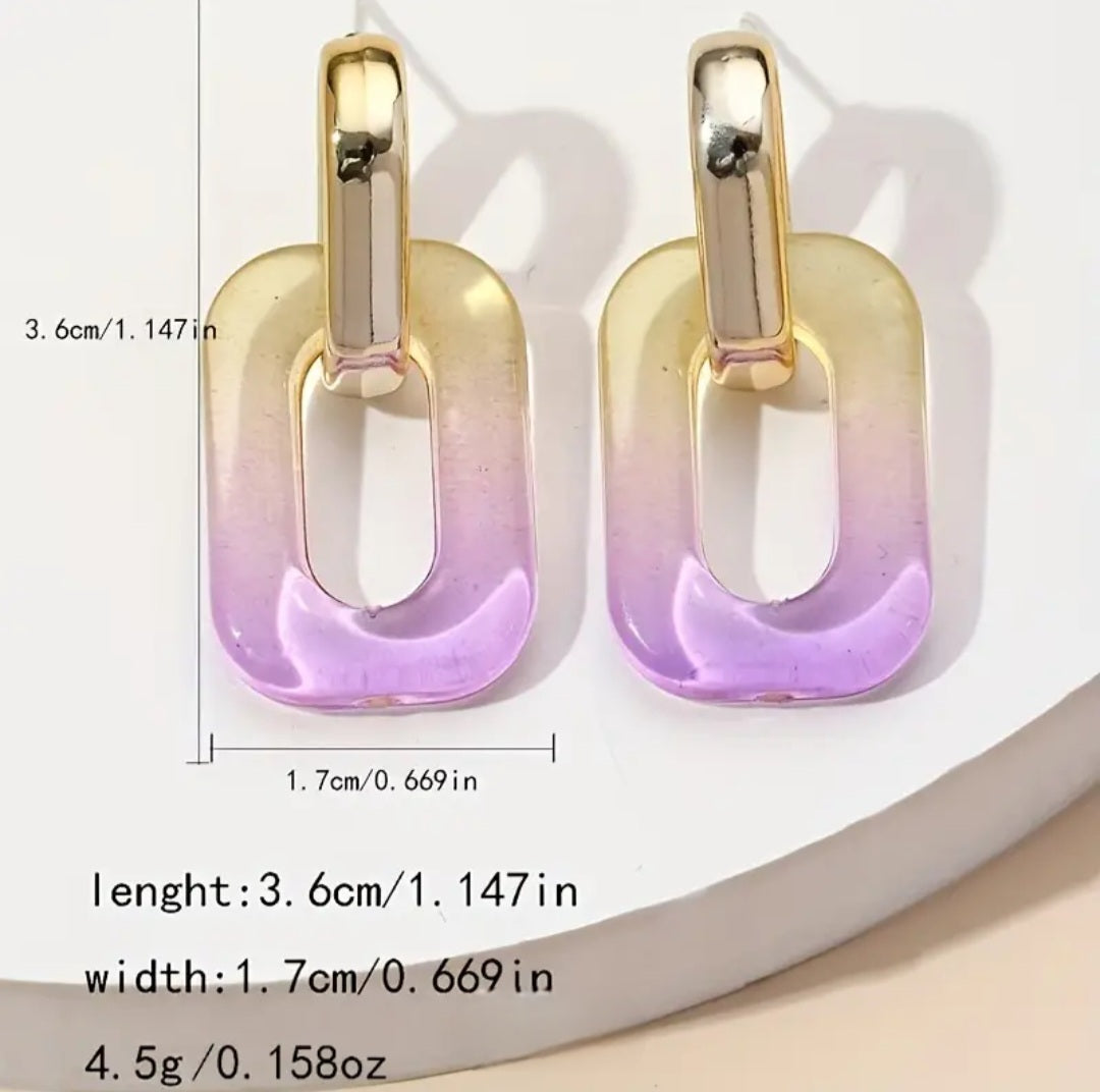 MoUi. New Fun Air Acrylic Drop Earrings Green and Pink Only