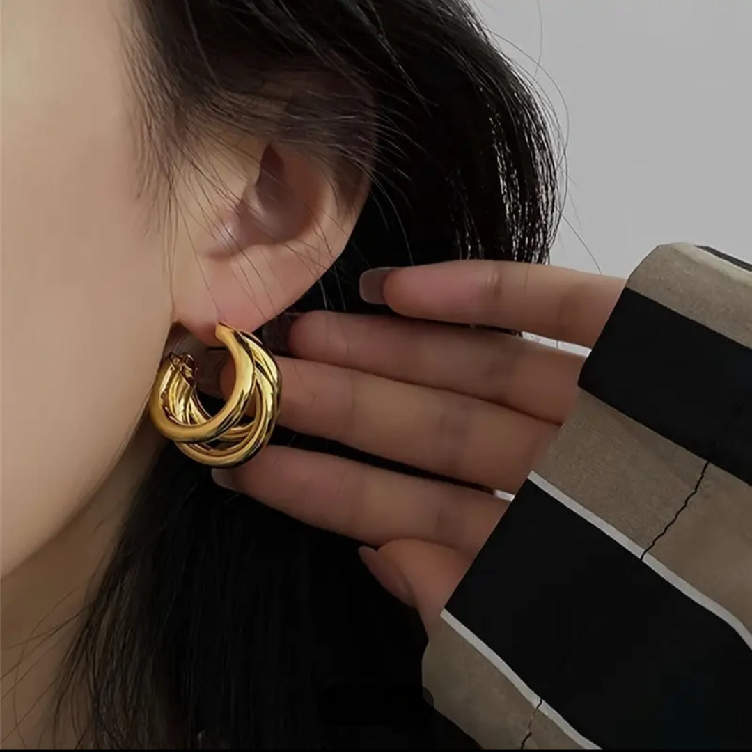 MoUi. New Tri-Layer Silver Hoop