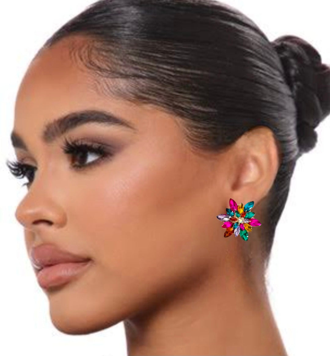 MoUi. New Rhinestone Flower Stud