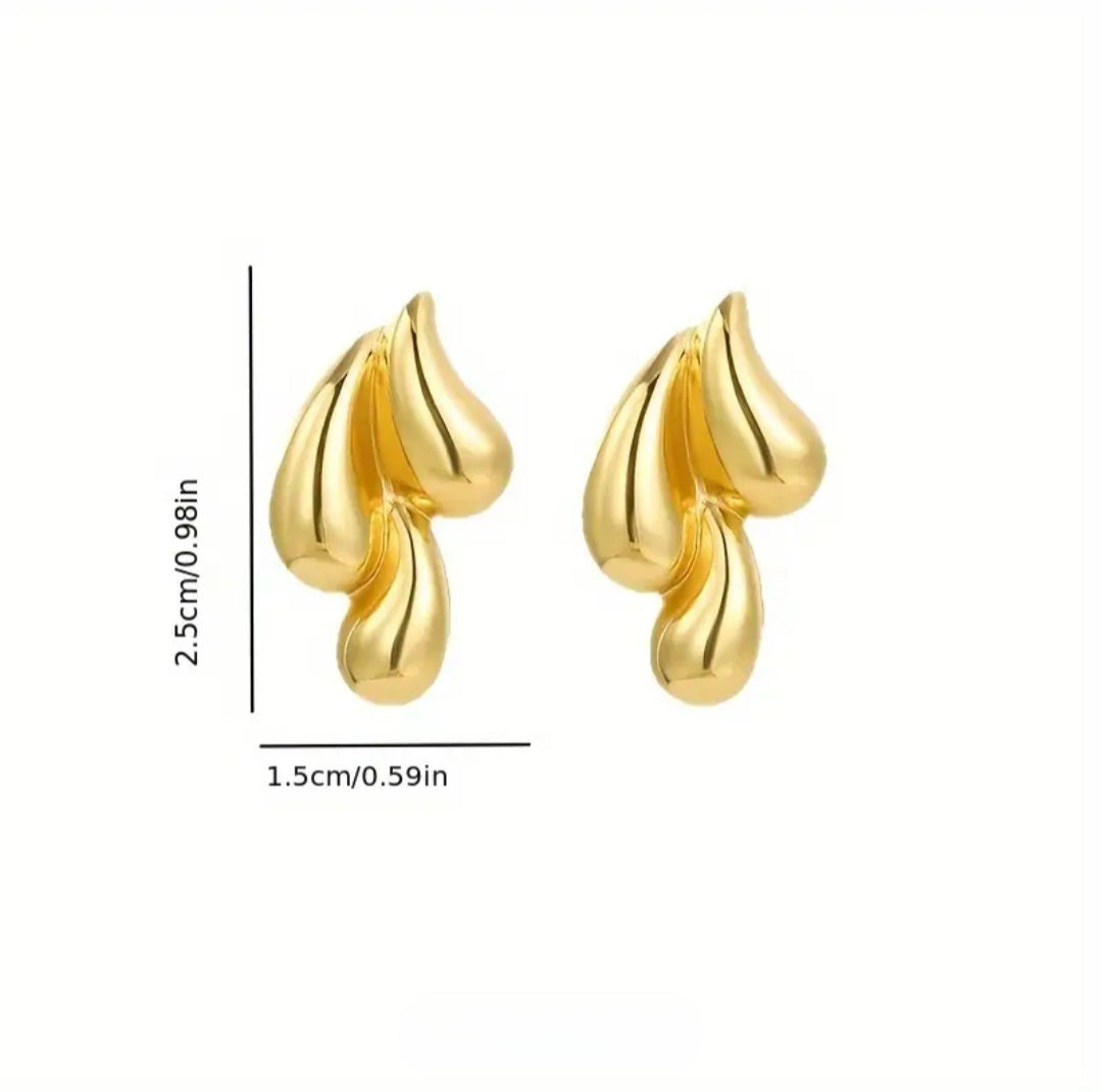 Gold Rain Drop Earrings