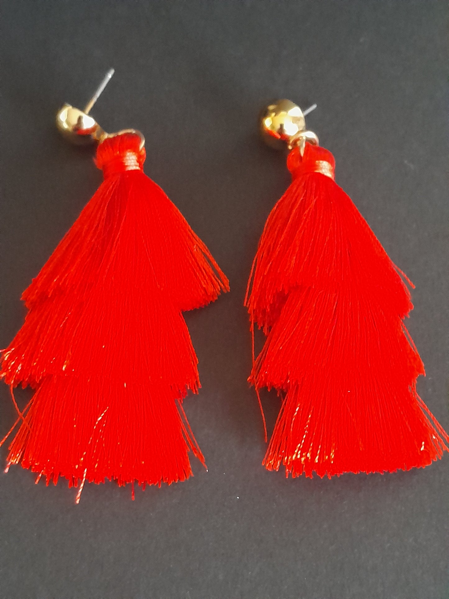 Ravishing Red Cotton Tiered Drop