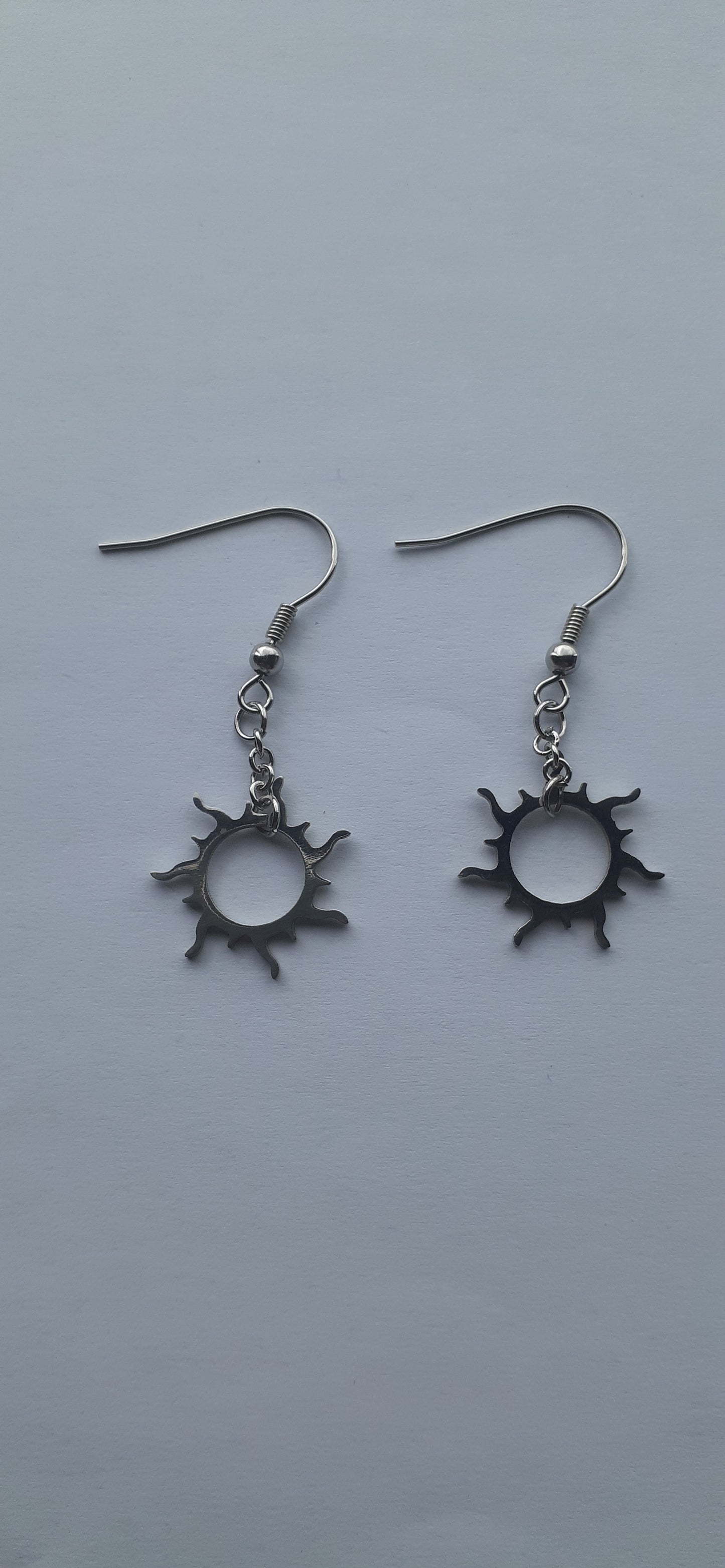 MoUi. Stainless Steel Flaming Sun Earrings