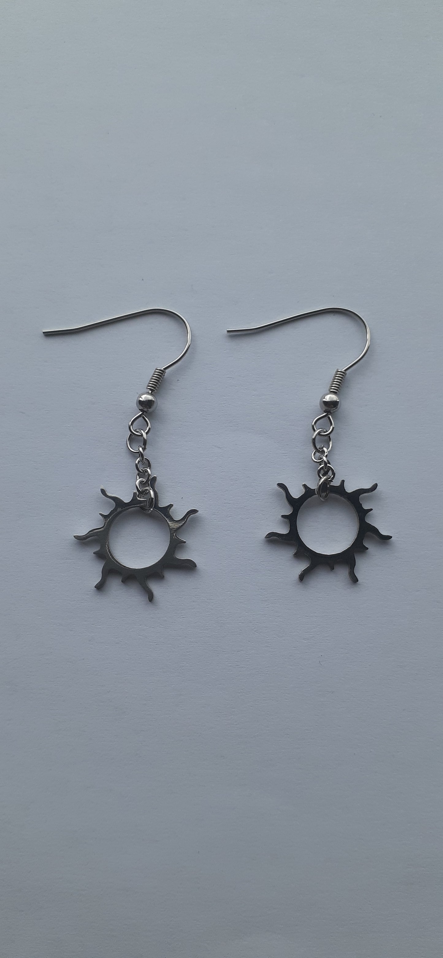 MoUi. Stainless Steel Flaming Sun Earrings