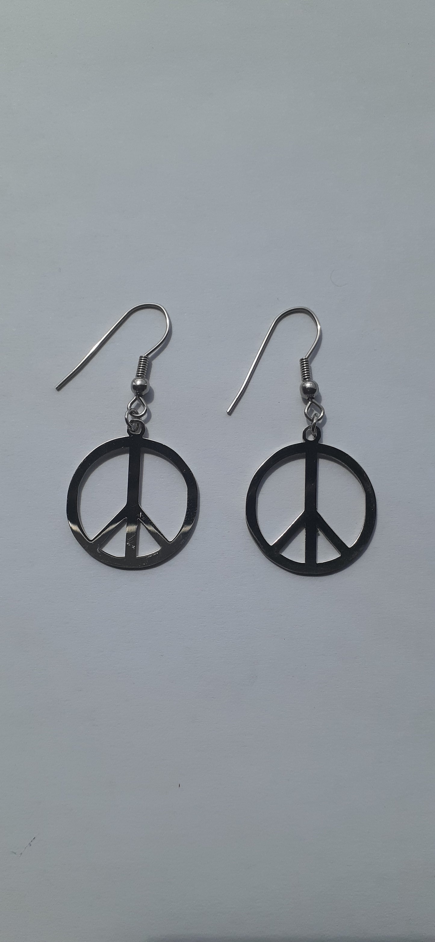 MoUi. Stainless Steel Peace Sign Earrings
