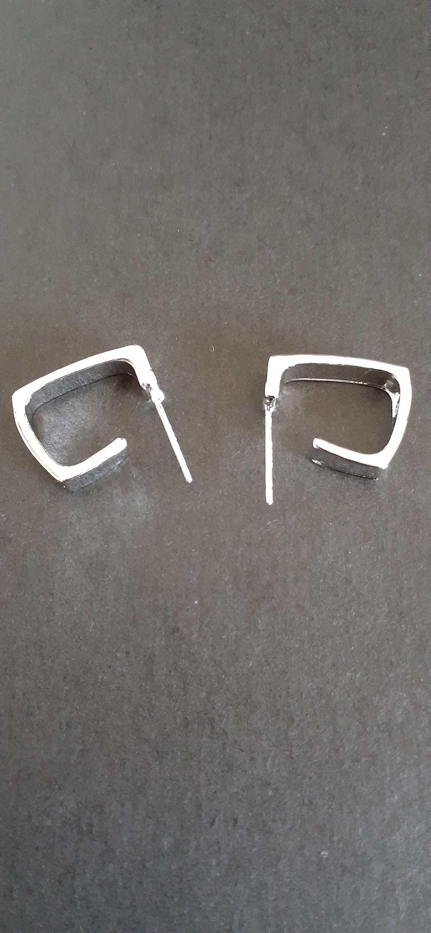 Resplendent Silver Square Hoop