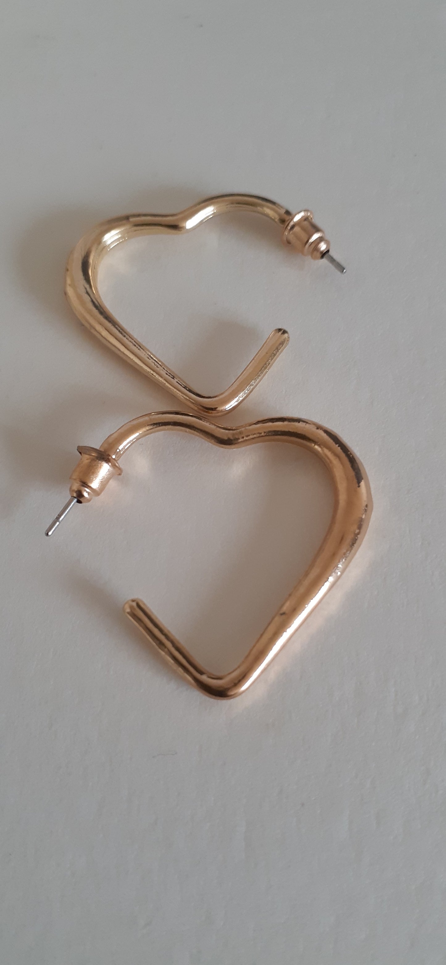 Charming Gold Coloured Heart Hoop