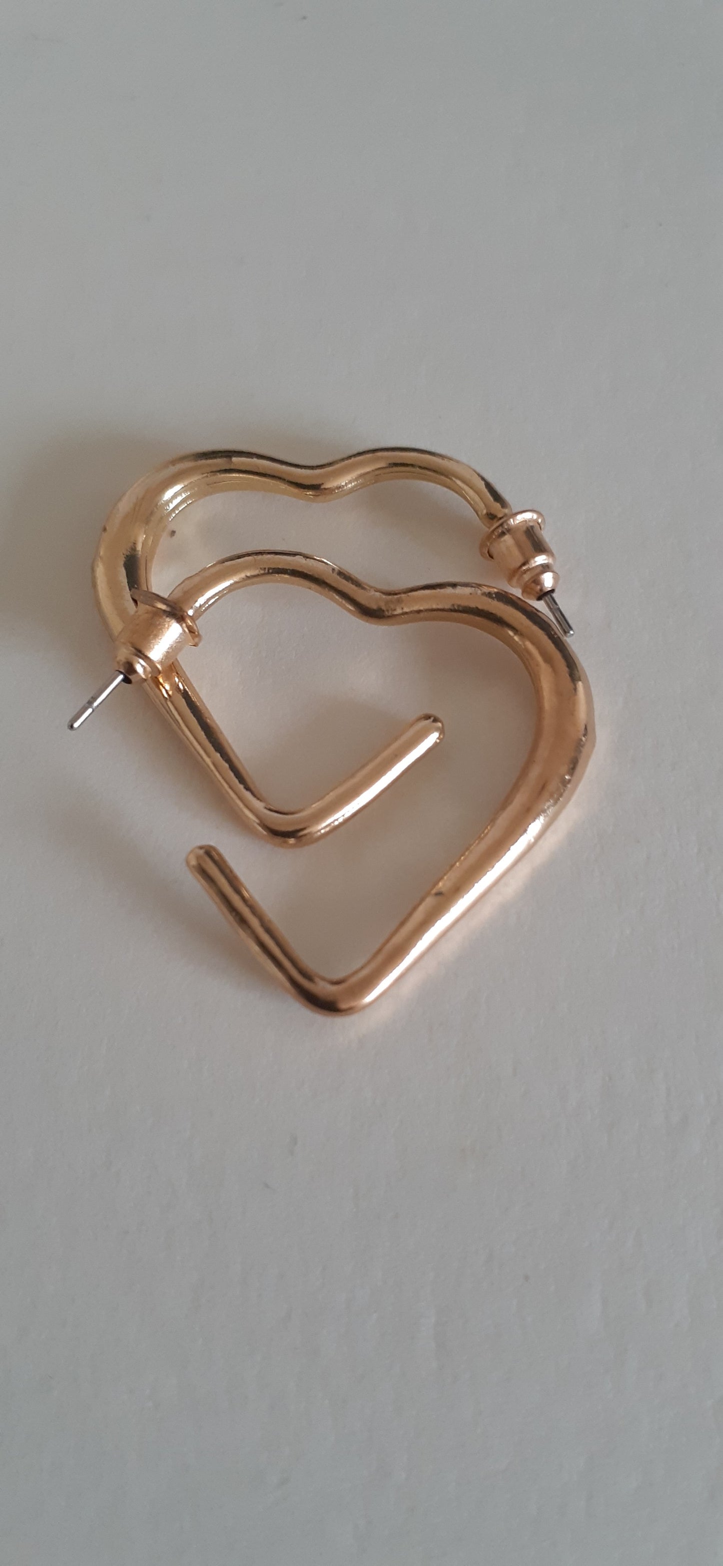 Charming Gold Coloured Heart Hoop