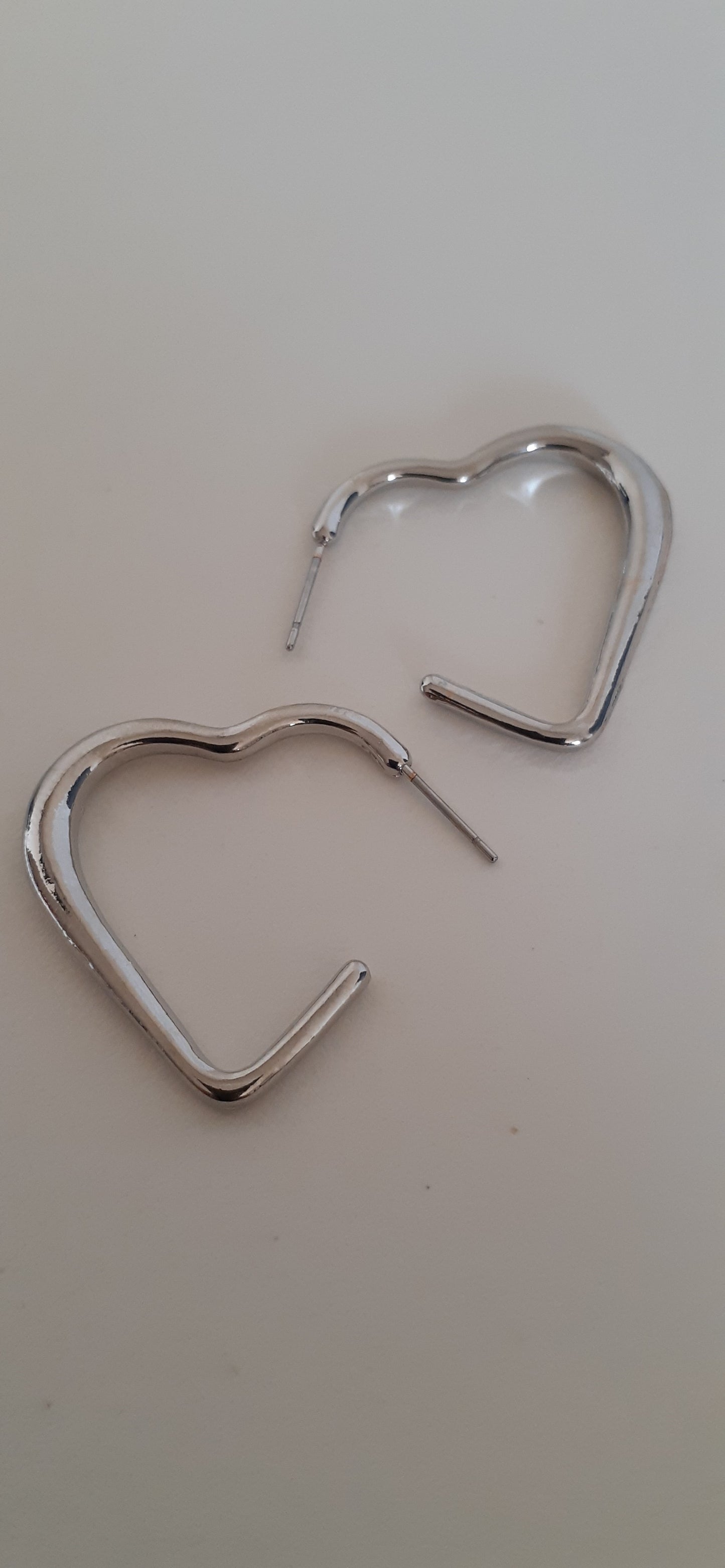 Charming Silver Coloured Heart Hoop