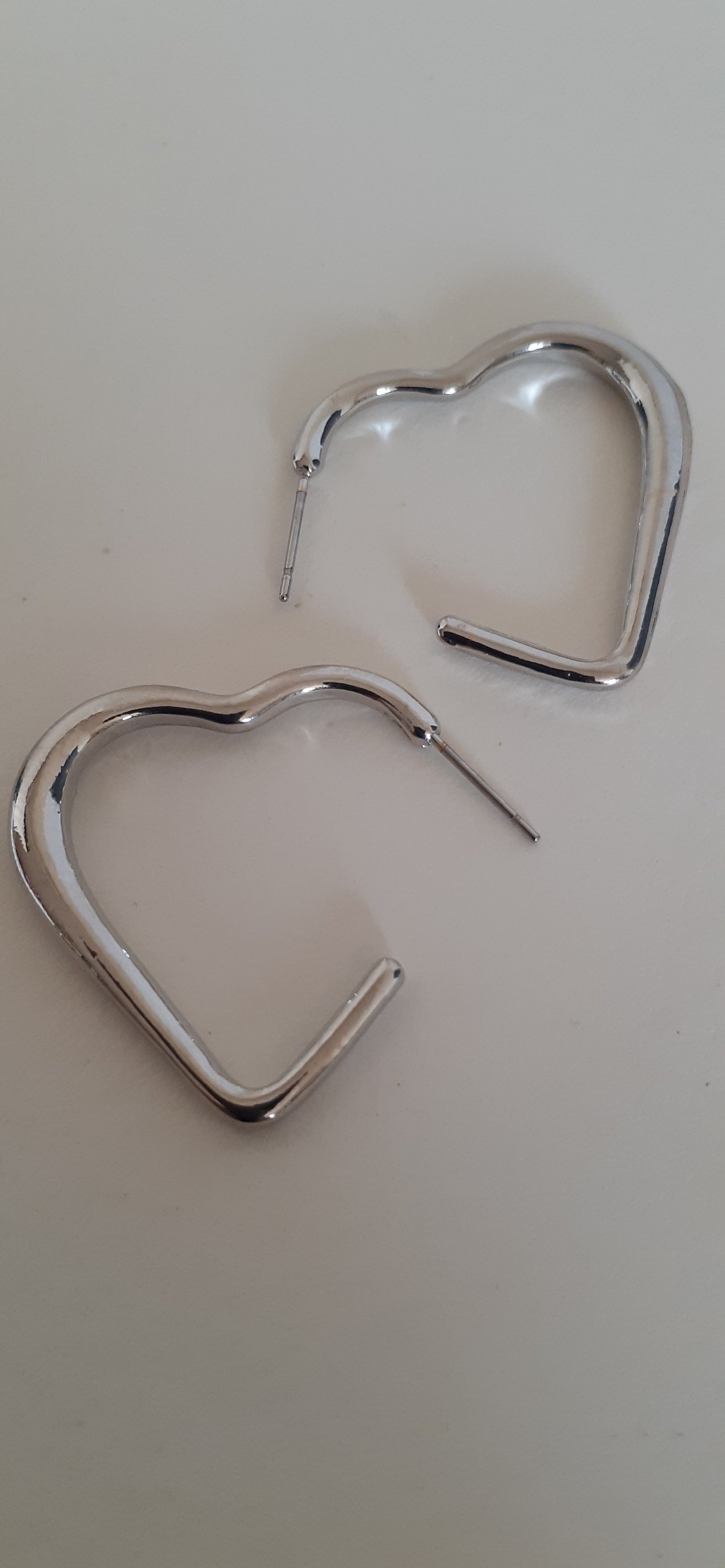 Charming Silver Coloured Heart Hoop