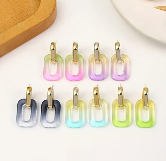 MoUi. New Fun Air Acrylic Drop Earrings Green and Pink Only