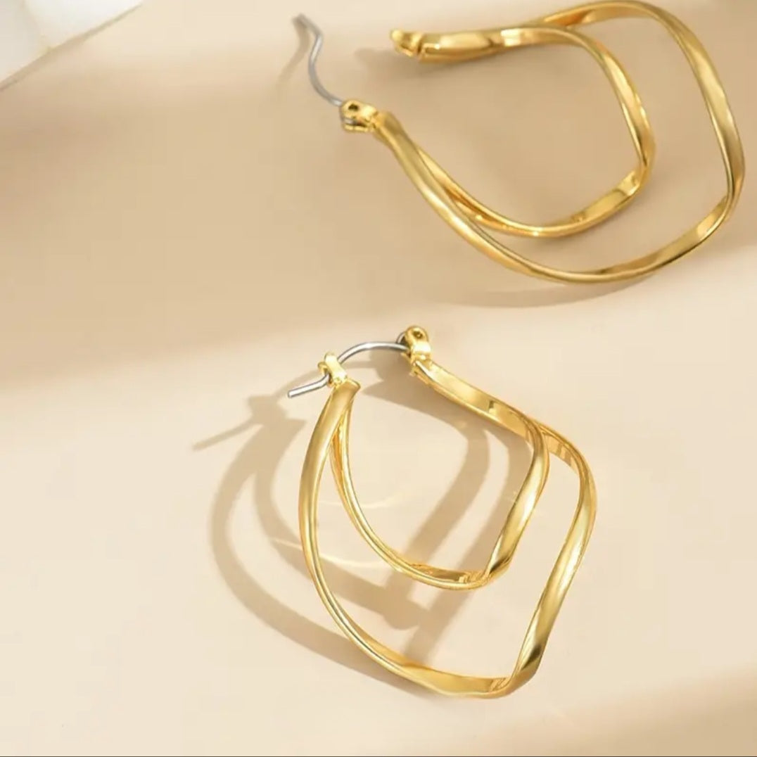 MoUi. New Leaf Double Hoop Earring
