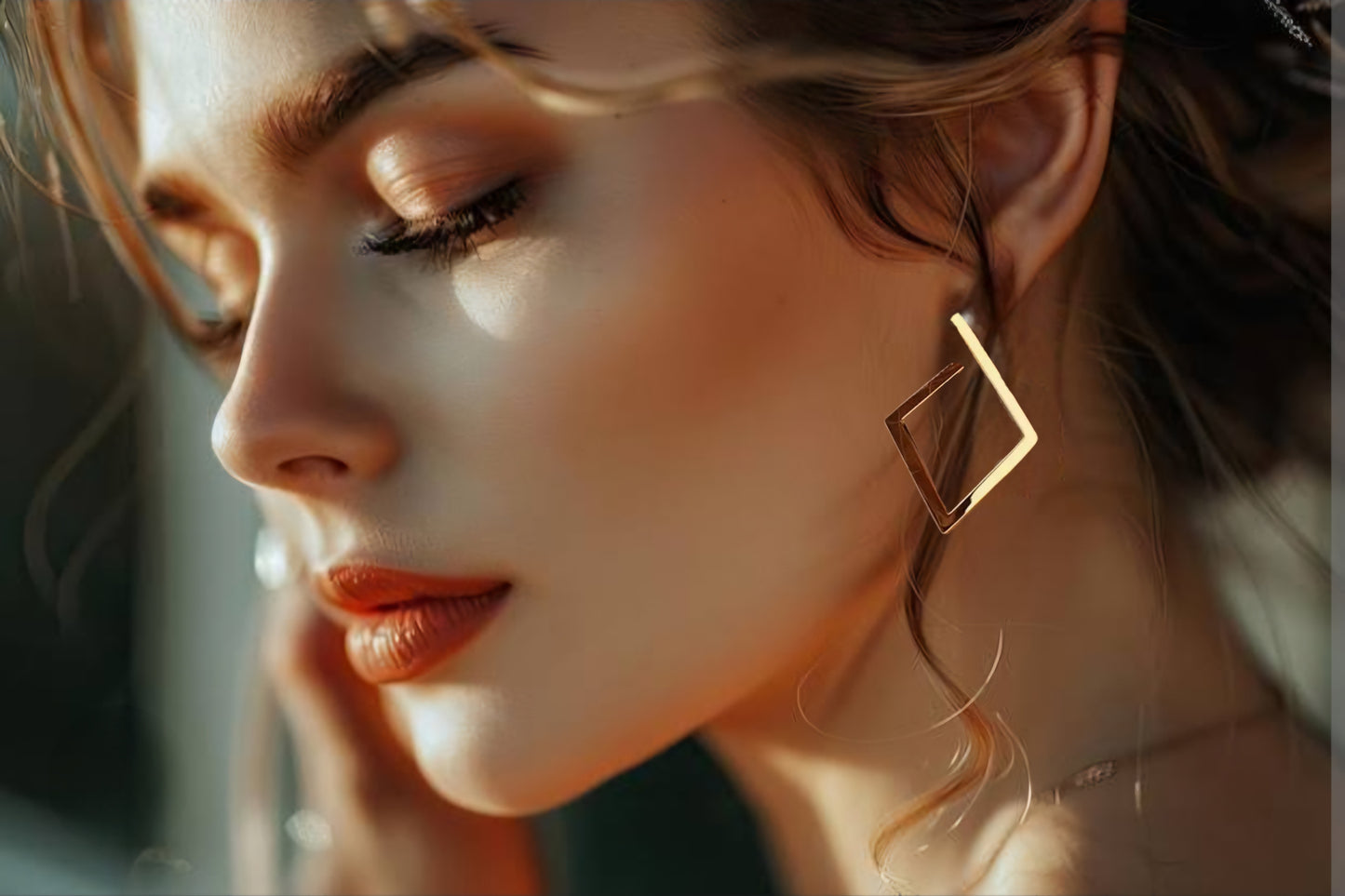 MoUi. New Gold Plated Geometric Hoop