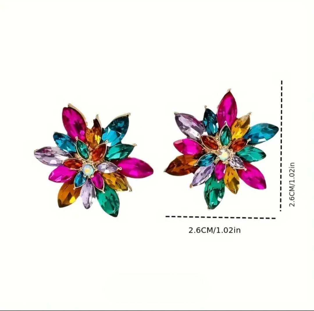MoUi. New Rhinestone Flower Stud
