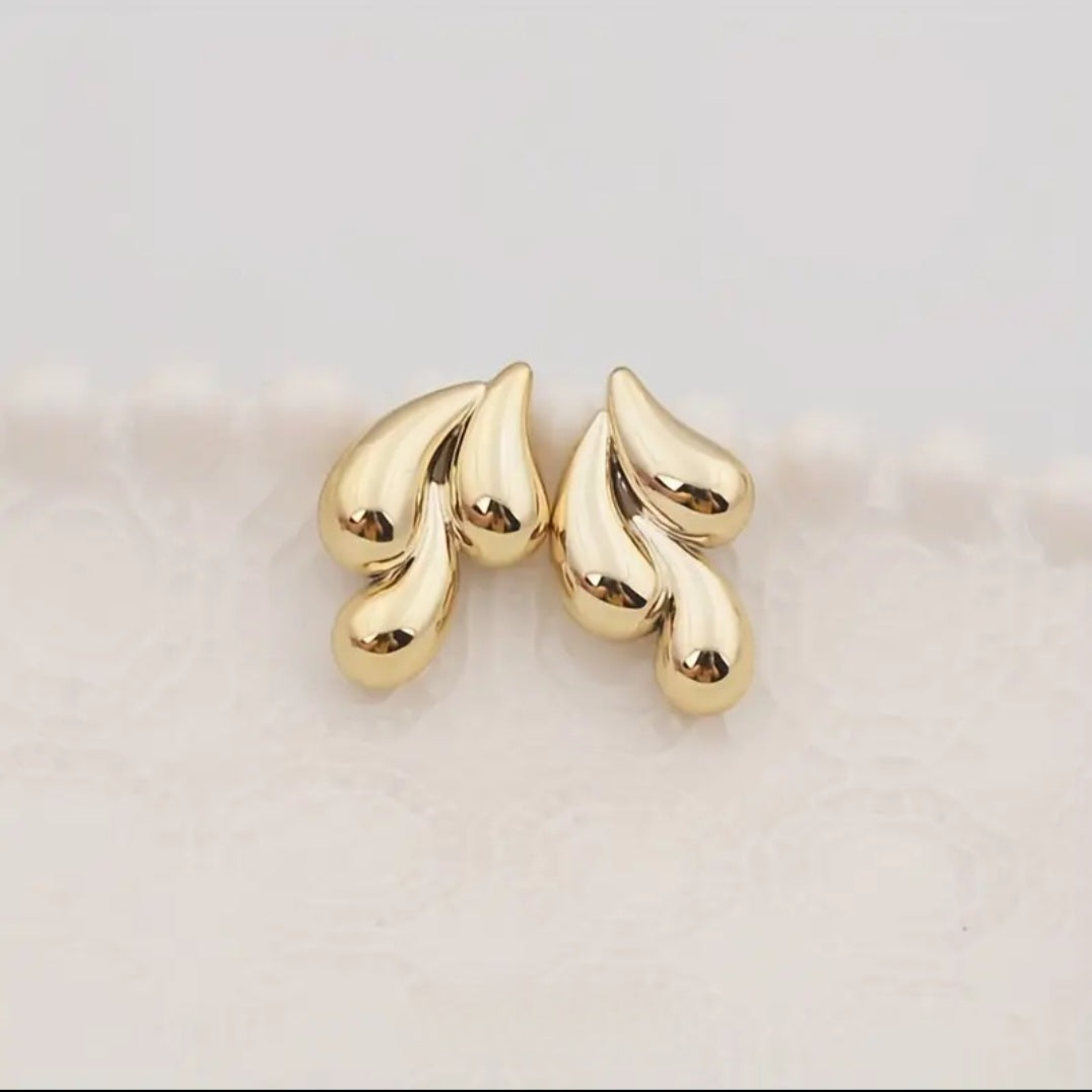 Gold Rain Drop Earrings