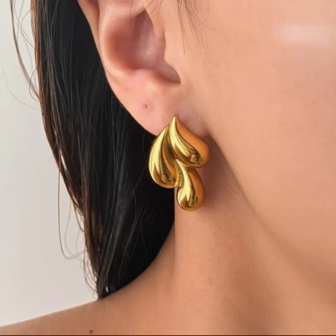 Gold Rain Drop Earrings