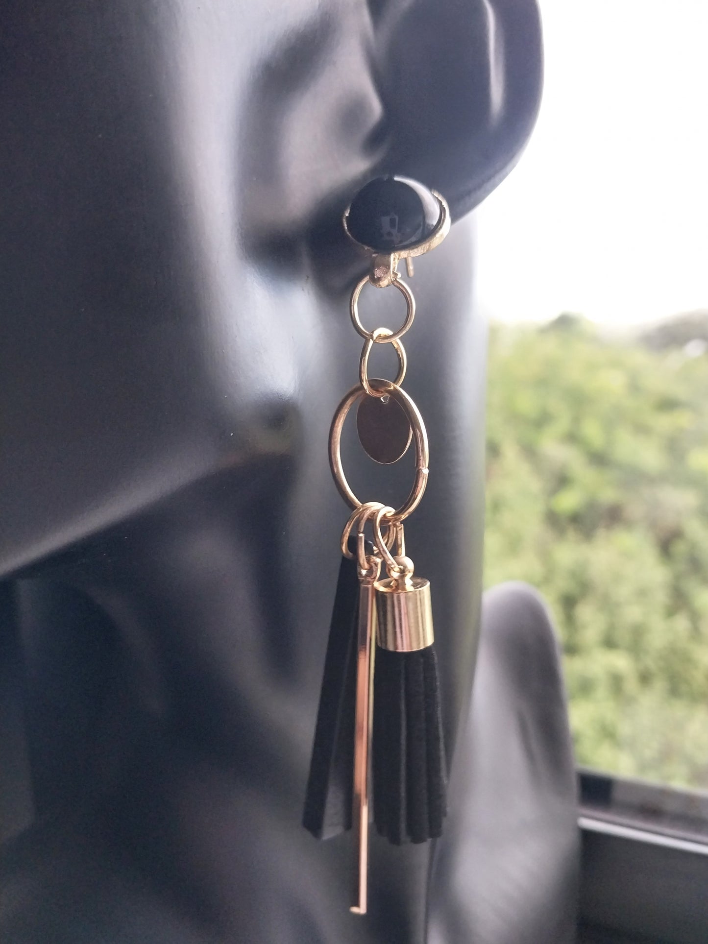 MoUi. Ravishing Black and Gold Dangle