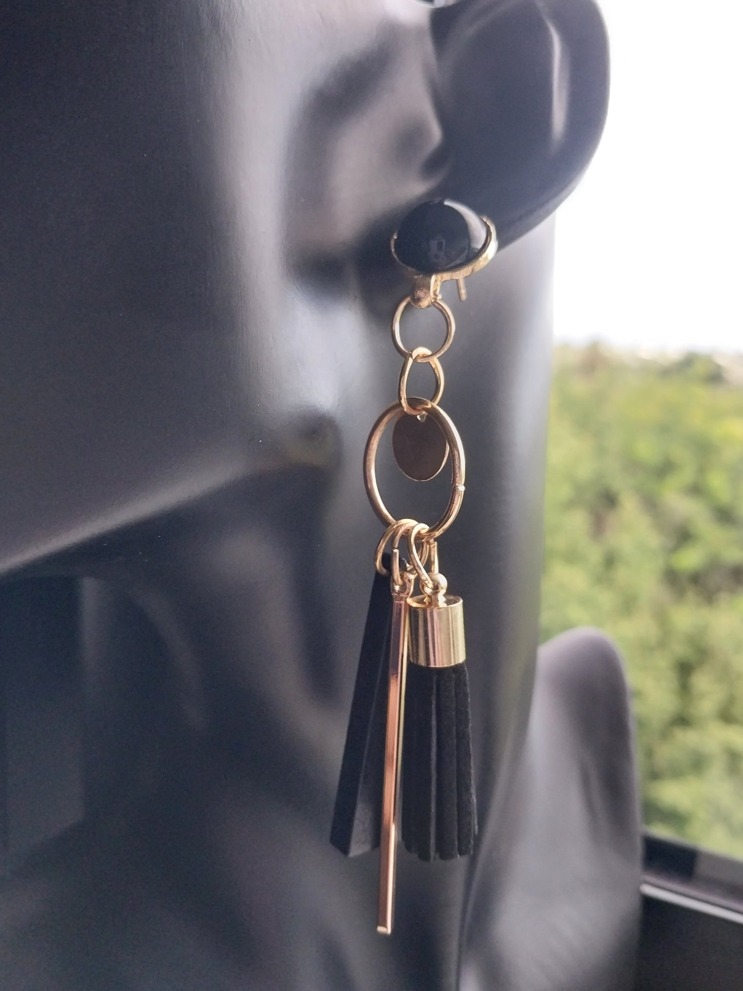 MoUi. Ravishing Black and Gold Dangle